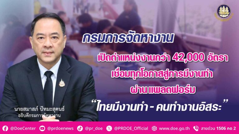 สมาสภ์ เปิดงานกว่า 42,000 อัตรา ผ่าน 2 แพลตฟอร์มรับคนทำงานทุกช่วงวัย